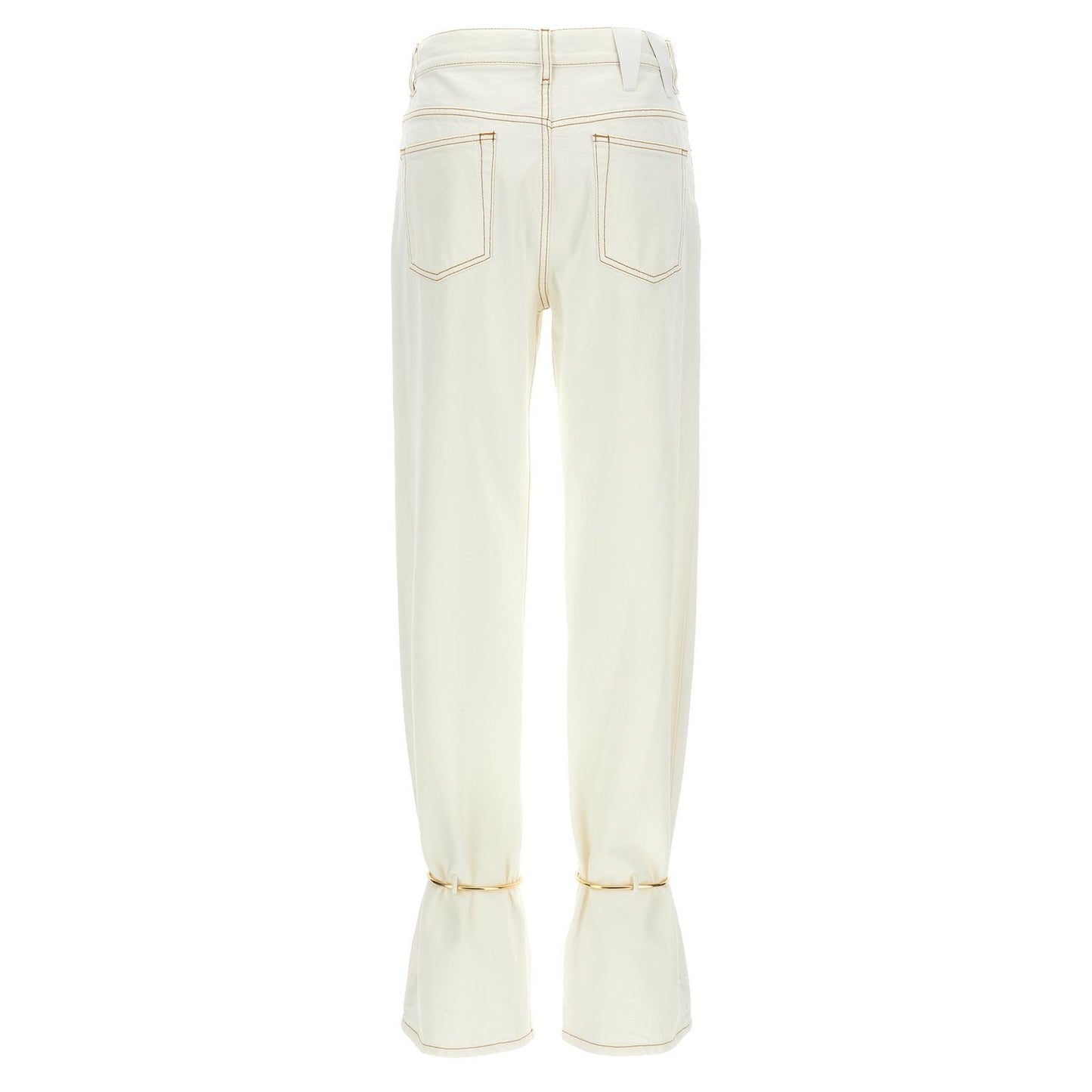 Darkpark White Cotton Straight-Leg Jeans