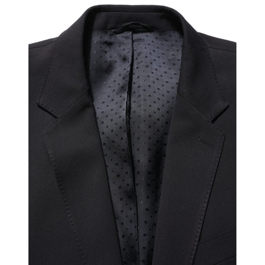 Dolce & Gabbana Black Wool Slim Fit Formal Men 2 Piece Suit