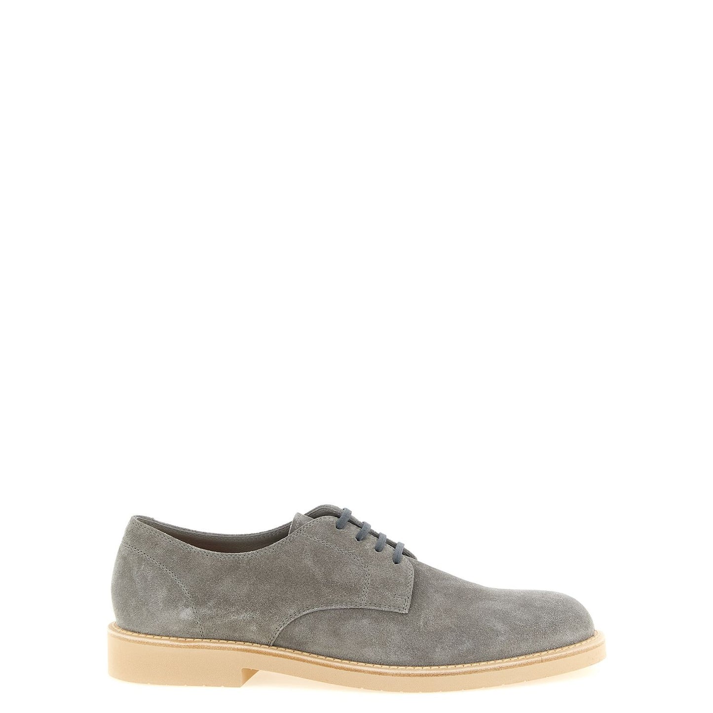 Brunello Cucinelli Gray Leather Oxfords And Derbies