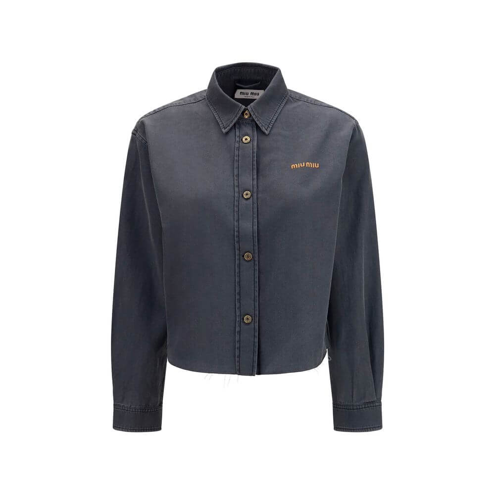 Miu Miu Gray Denim Shirt