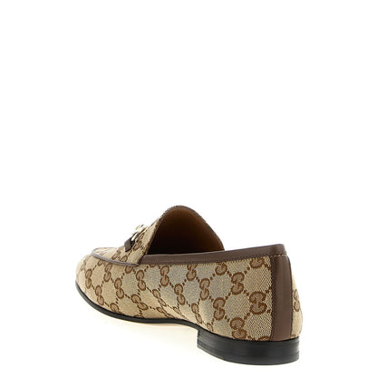 Gucci Beige Polyester Slip-On Loafers