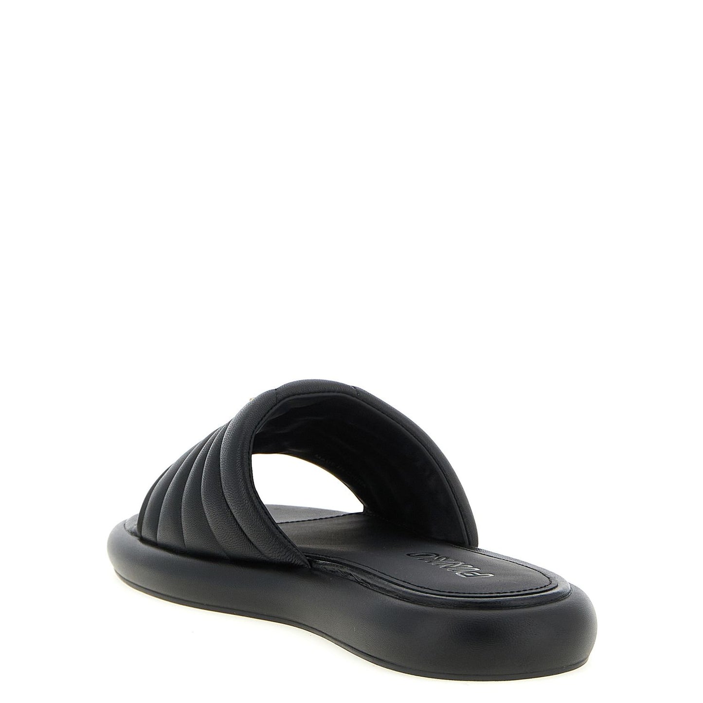 PINKO Black Lambskin Slides