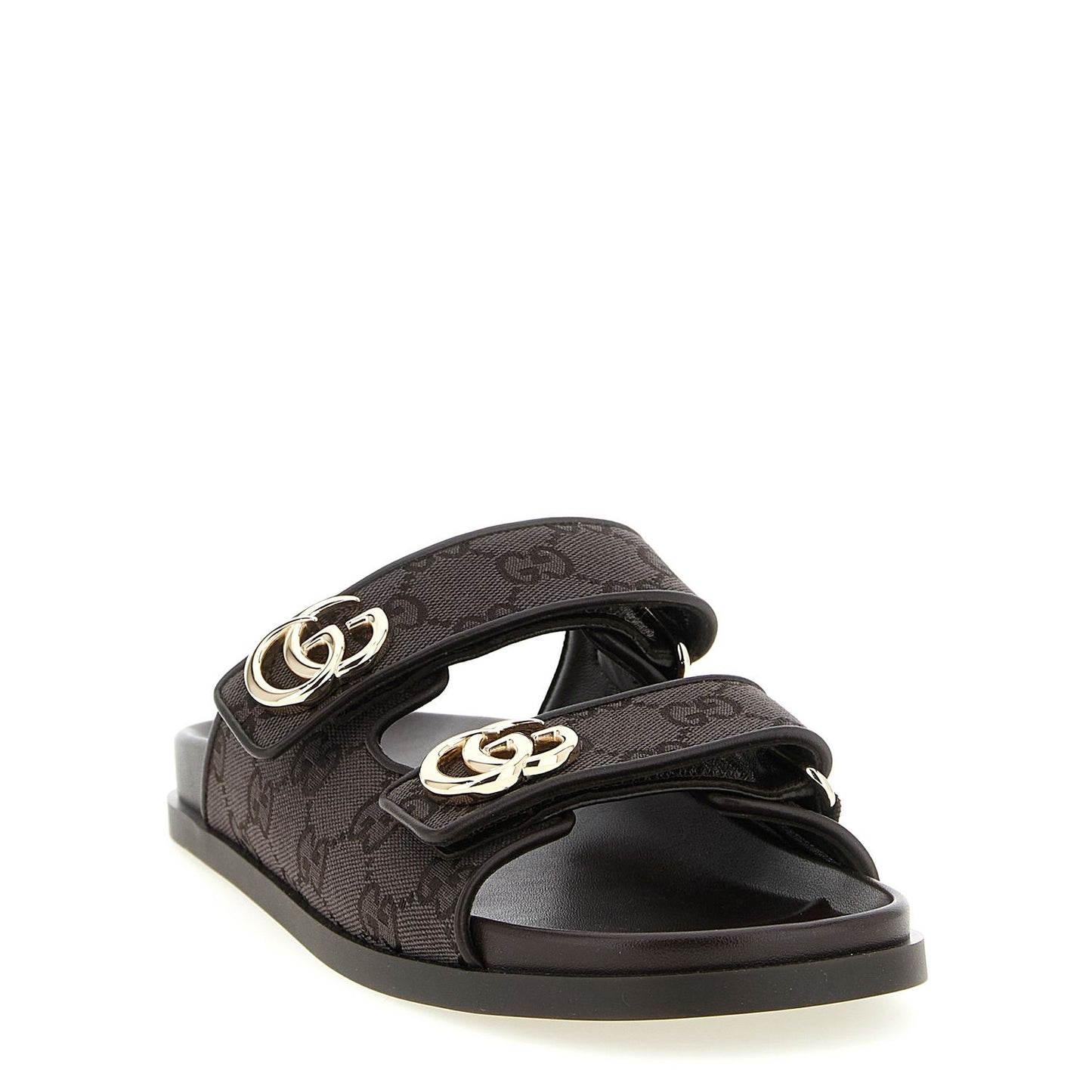 Gucci Brown Cotton Slides
