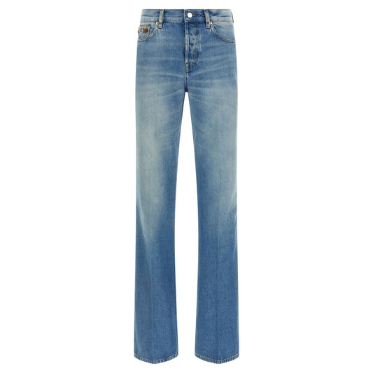 Gucci Blue Cotton Flared Jeans