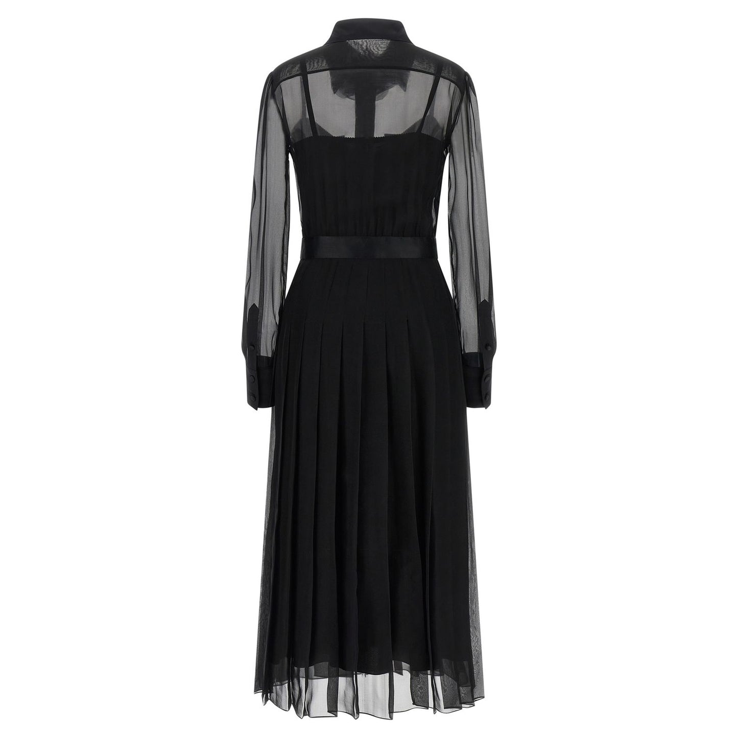 Dolce & Gabbana Black Silk Midi Dress