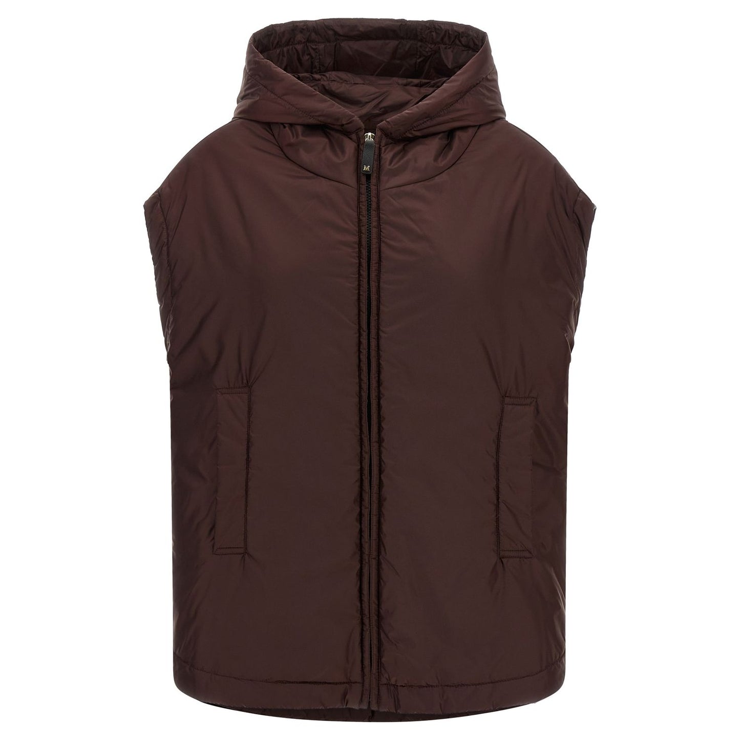 Max Mara Bordeaux Polyester Sleeveless Jacket