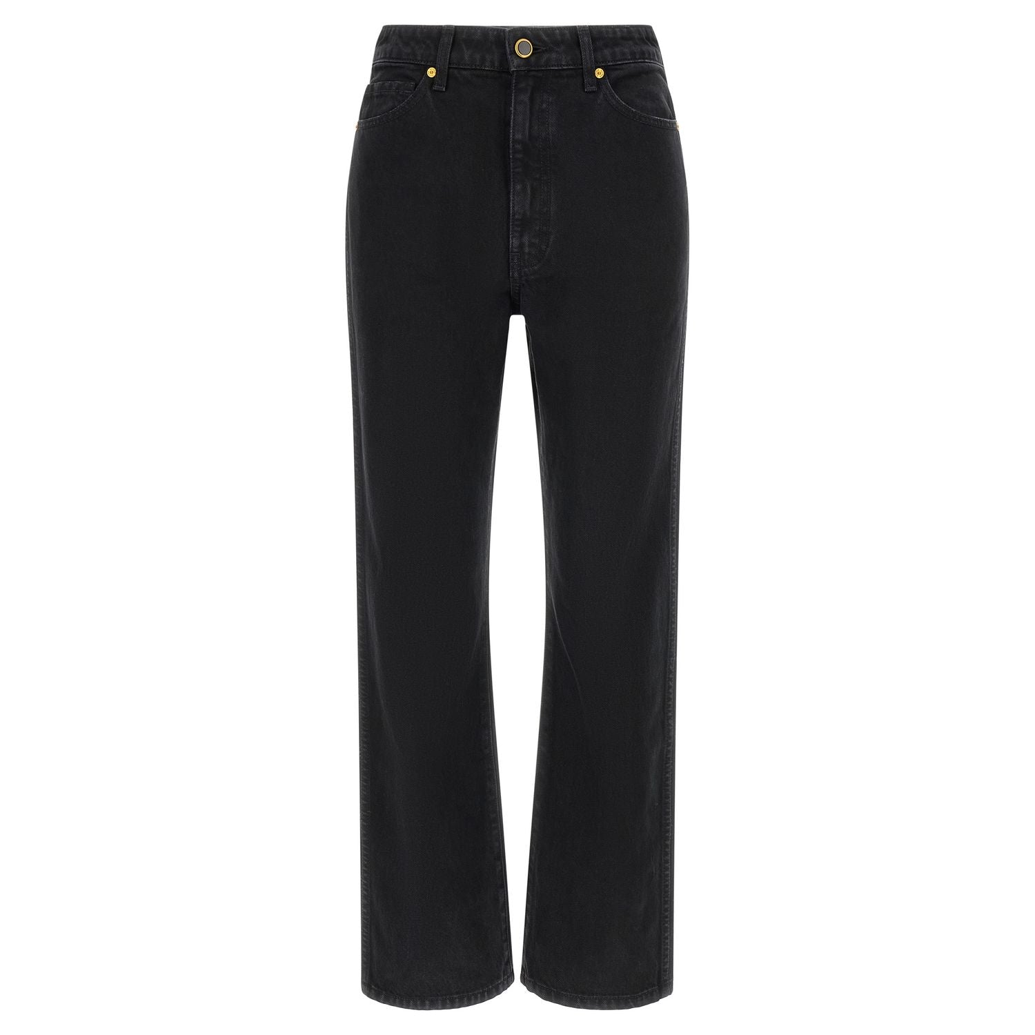 Khaite Black Cotton Flared Jeans