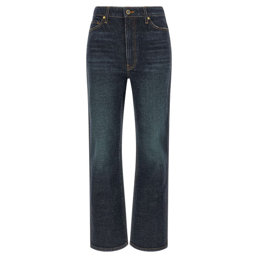 Khaite Blue Cotton Flared Jeans