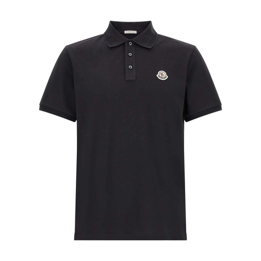 Moncler Blue Cotton Polo Shirt