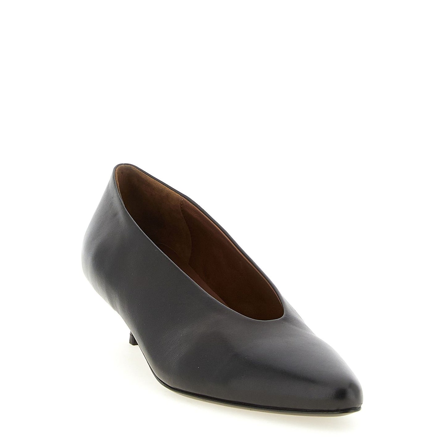 Marsell Brown Calfskin Mid Heel Pumps
