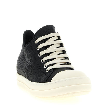 Rick Owens Bicolor Lamb Leather Low Top Sneakers