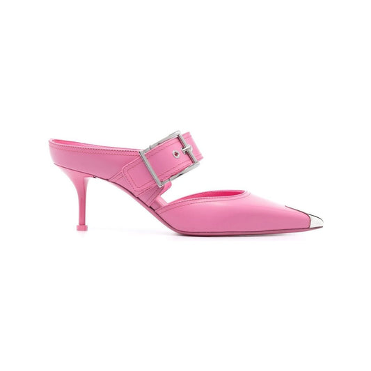 Alexander McQueen 75mm Metallic toe-cap Detail Mules