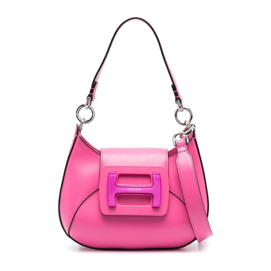 Hogan H-Bag Hobo Leahter Shoulder Bag Pink Shoulder Hogan Pale Violet Red