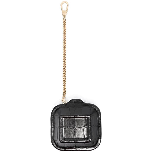 Bally Logo-print Airpods Leather Case Black Clutches Bally Dark Slate Gray