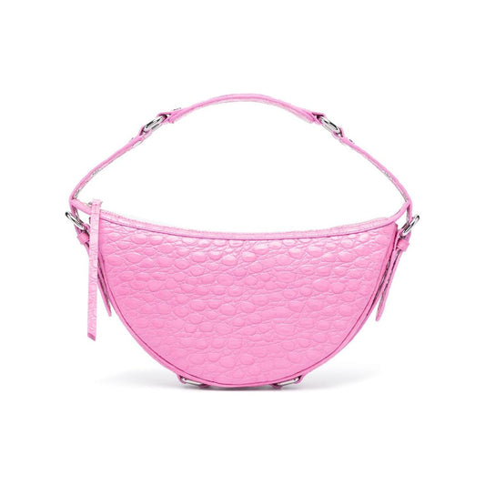 By Far Gib Embossed Crocodile-effect Shoulder Bag Fuchsia Shoulder By Far Light Pink