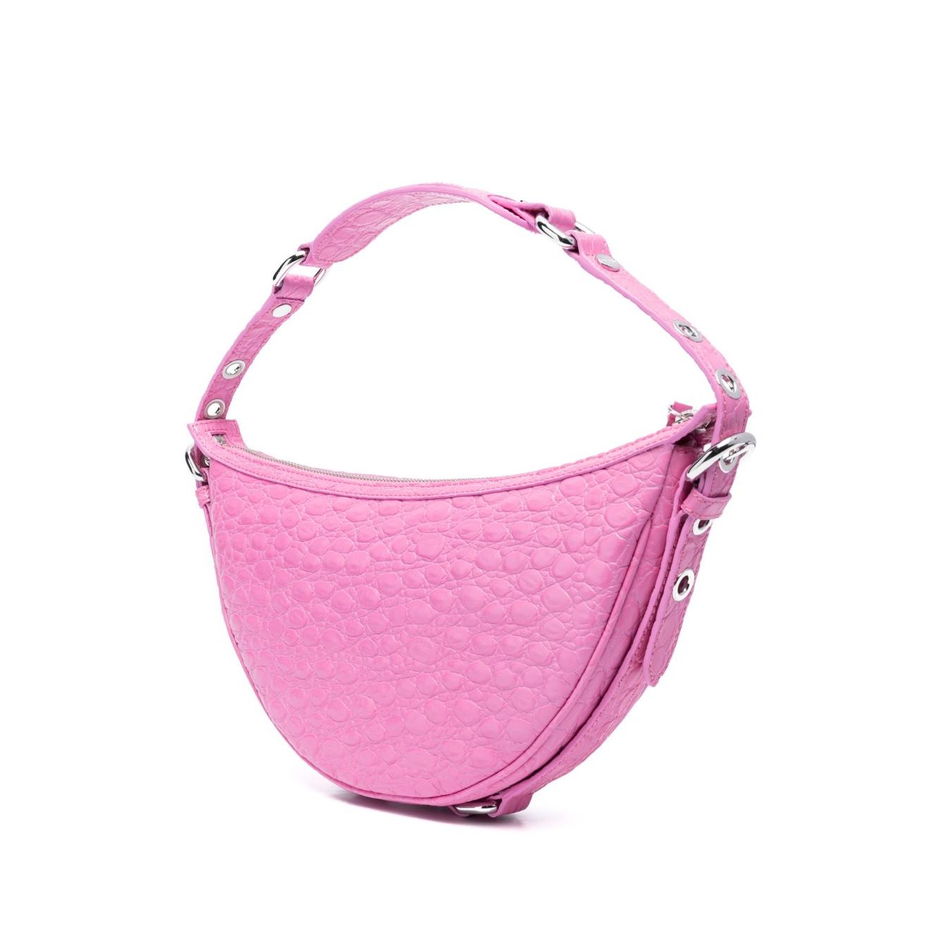 By Far Gib embossed crocodile-effect shoulder bag