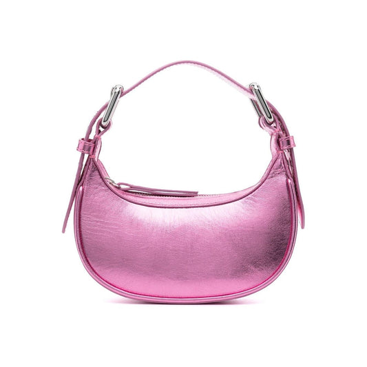 By Far Soho Mini Leather Shoulder Bag Fuchsia Shoulder By Far Rosy Brown
