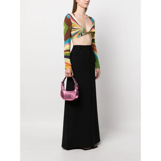 By Far Soho Mini Leather Shoulder Bag Fuchsia Shoulder By Far Light Gray