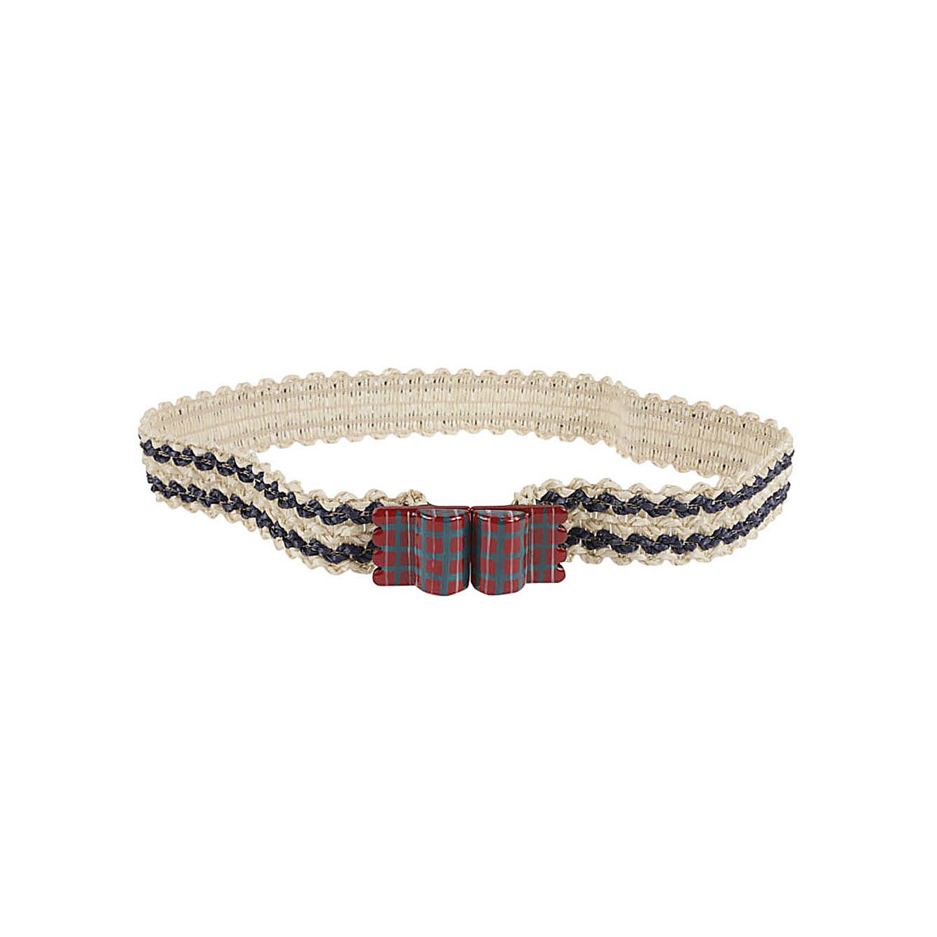 Exquisite J Striped raffia belt Belts