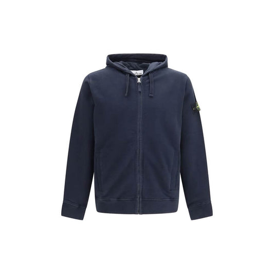 Stone Island Blue Cotton Sweatshirt