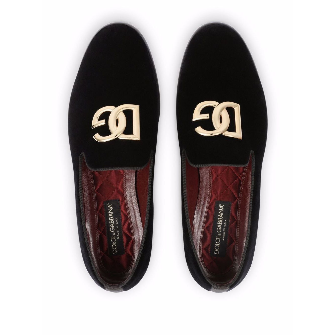 Dolce & Gabbana DG logo velvet slippers
