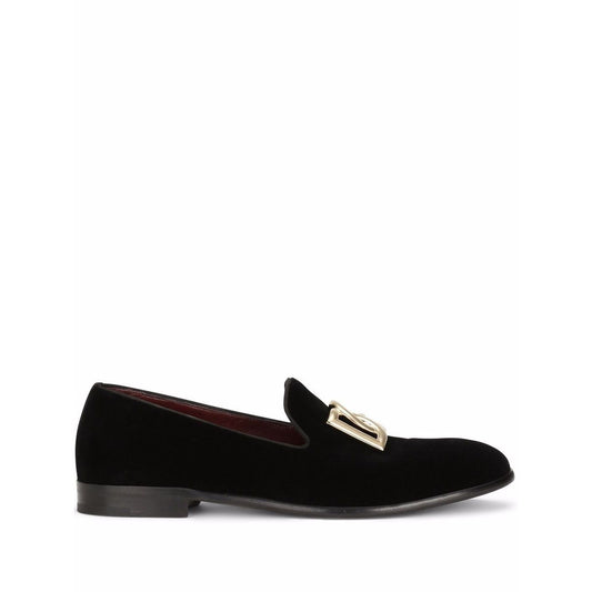 Dolce & Gabbana DG logo velvet slippers Moccasins
