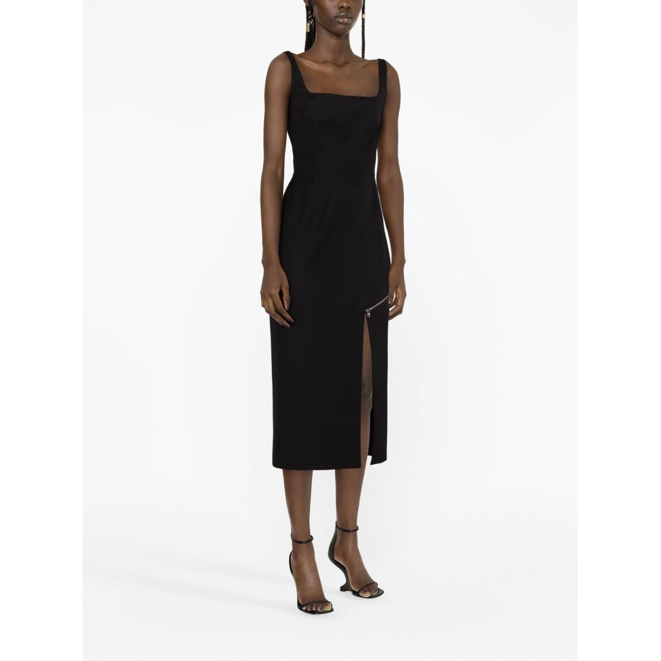 Alexander McQueen zip-embellished Midi Dress 757633QJAAC1000