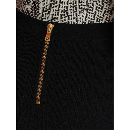 Balmain Skirts Black BF1LB290KB070PA