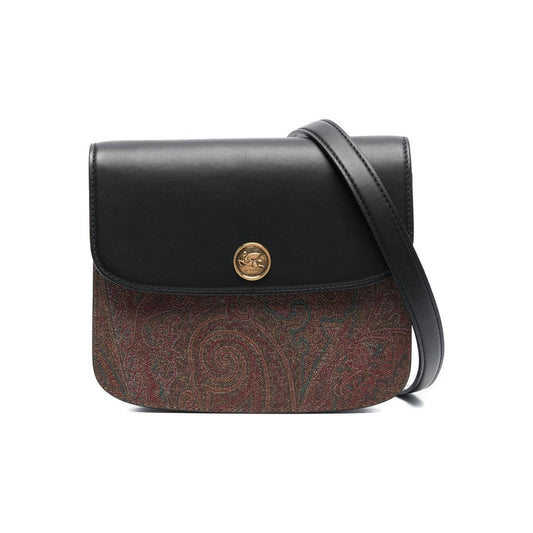 Etro Small Paisley-print Leather Crossbody Bag Women Black Shoulder Etro Dark Slate Gray