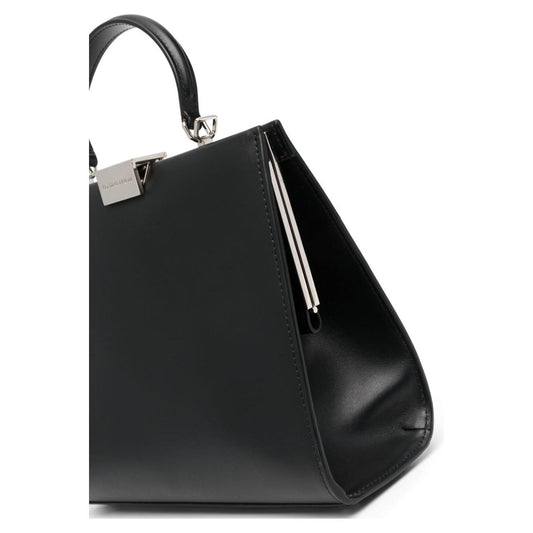 ARMARIUM Anna Logo-engraved Leather Tote Bag Black Handbag Armarium Dark Slate Gray