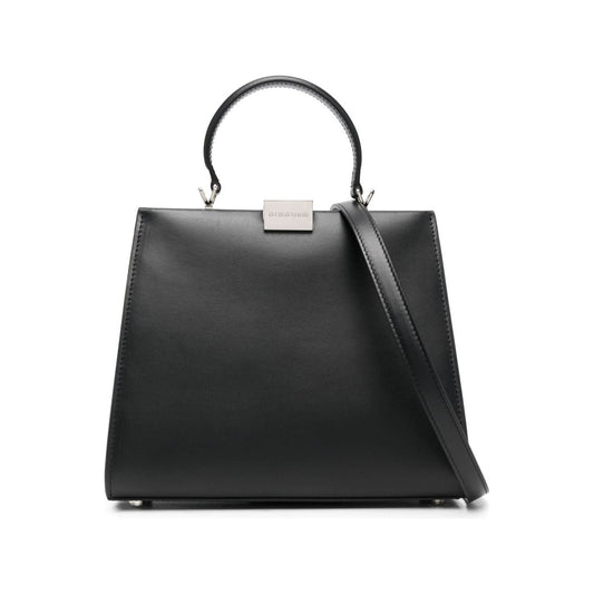 ARMARIUM Anna Logo-engraved Leather Tote Bag Black Handbag Armarium Dark Slate Gray