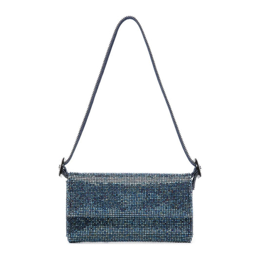 Benedetta Bruzziches Vitty La Mignon Rhinestone-embellished Denim Bag Blue Clutches Benedetta Bruzziches Dark Slate Gray