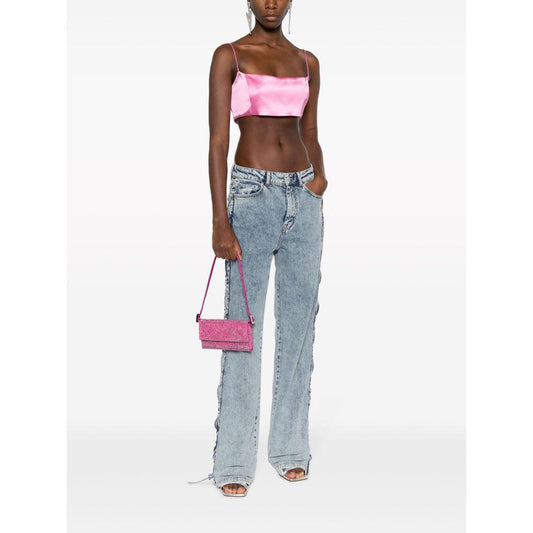 Benedetta Bruzziches Vittissima Crystal-embellished Shoulder Bag Fuchsia Clutches Benedetta Bruzziches White Smoke