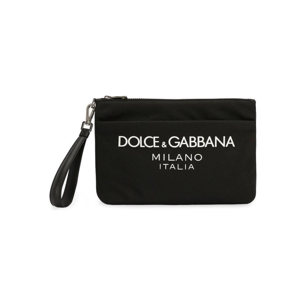 Dolce & Gabbana Nylon pouch with rubberized logo BP3259AG1828B956