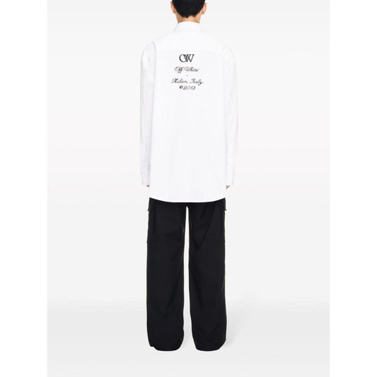 Off White Shirt with embroidery OMGE004S24FAB0020110