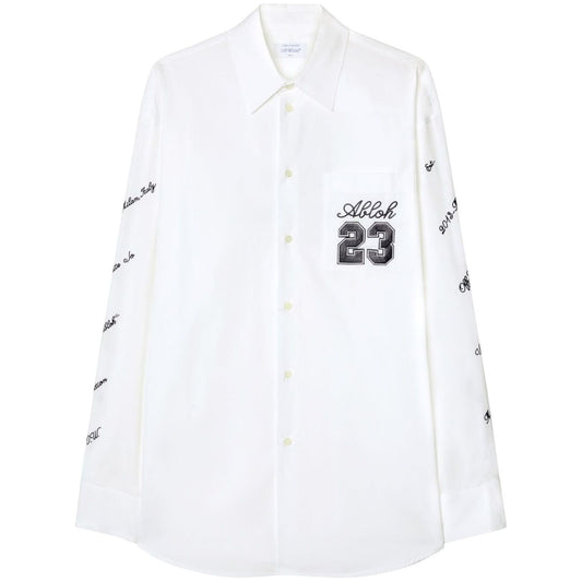 Off White Shirt with embroidery OMGE004S24FAB0020110