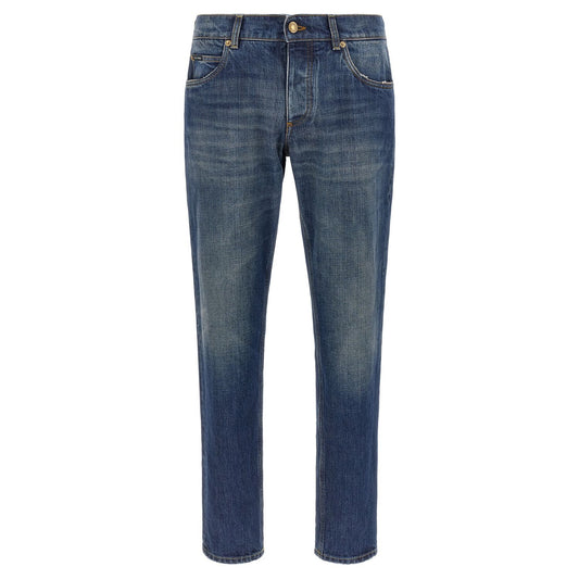 Dolce & Gabbana Blue Cotton Straight-Leg Jeans