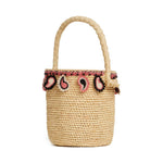 Alanui paisley-appliqué raffia basket bag LWMY002R24MAT0026184