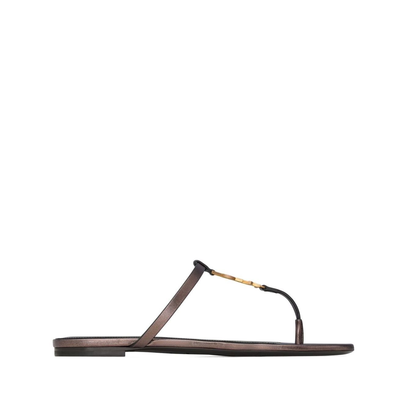 Saint Laurent Cassandre leather thong sandals