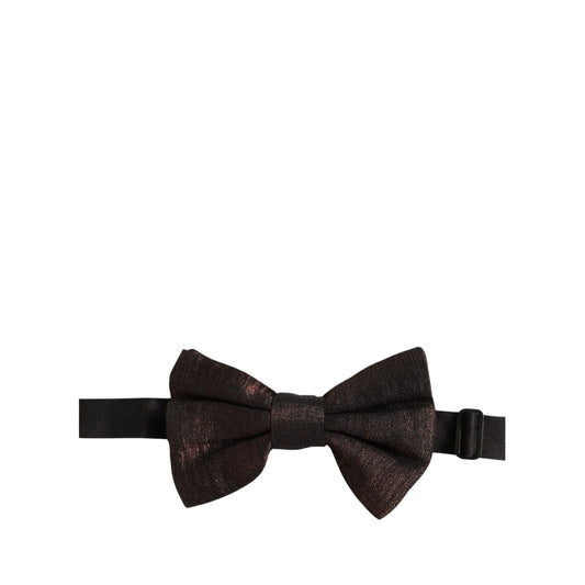 Dolce & Gabbana Men Brown 100% Silk Adjustable Neck Papillon Bow Tie
