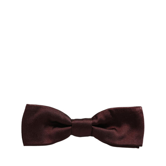 Dolce & Gabbana Men Brown 100% Silk Adjustable Neck Papillon Bow Tie