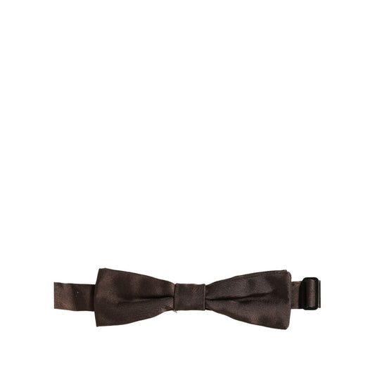 Dolce & Gabbana Men Brown 100% Silk Adjustable Neck Papillon Bow Tie