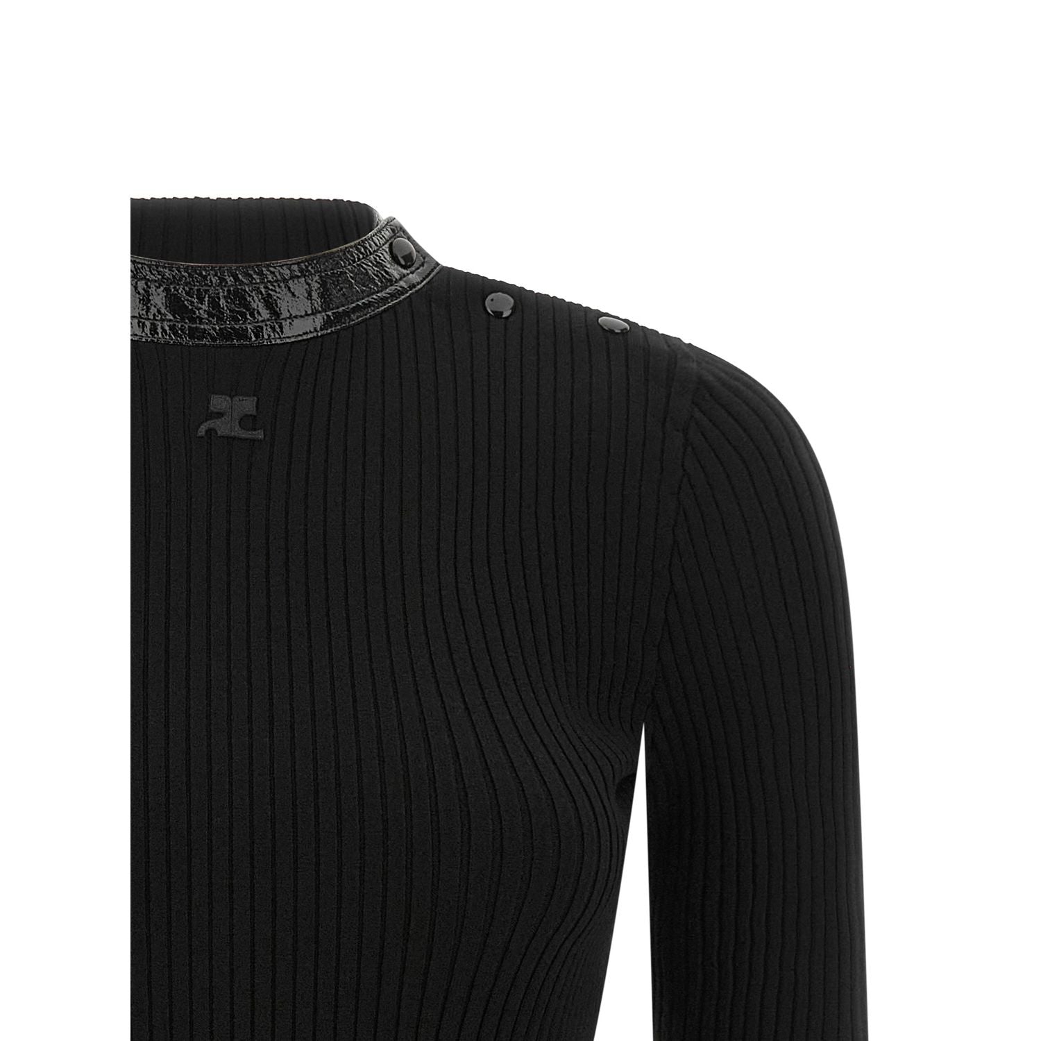 Courrèges Black Viscose Cardigan
