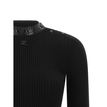 Courrèges Black Viscose Cardigan