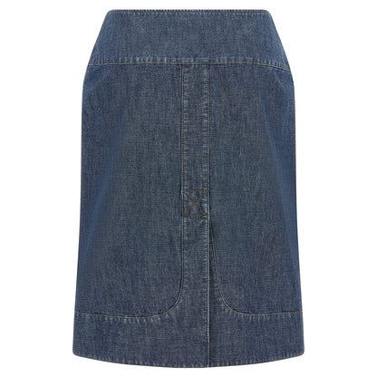 Fendi Blue Cotton Midi Skirt