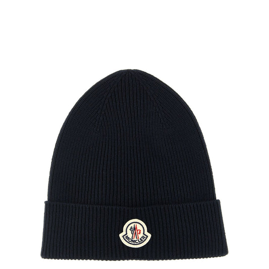 Moncler Blue Virgin Wool Beanie
