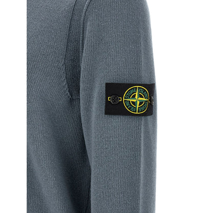 Stone Island Blue Virgin Wool Cardigan