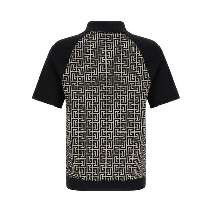 Balmain Bicolor Cotton Polo Shirt