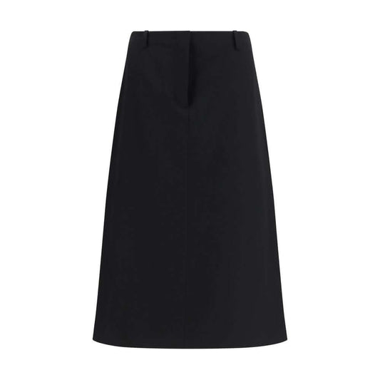 Fendi Black Wool Oves Aries Midi Skirt