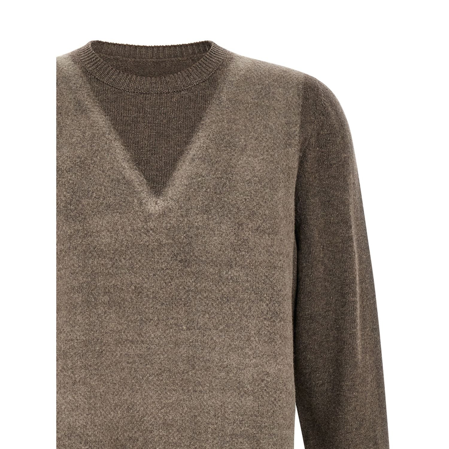 Maison Margiela Brown Virgin Wool Cardigan